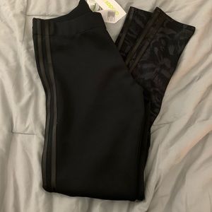 Adidas neo black leggings w/floral leggings detail